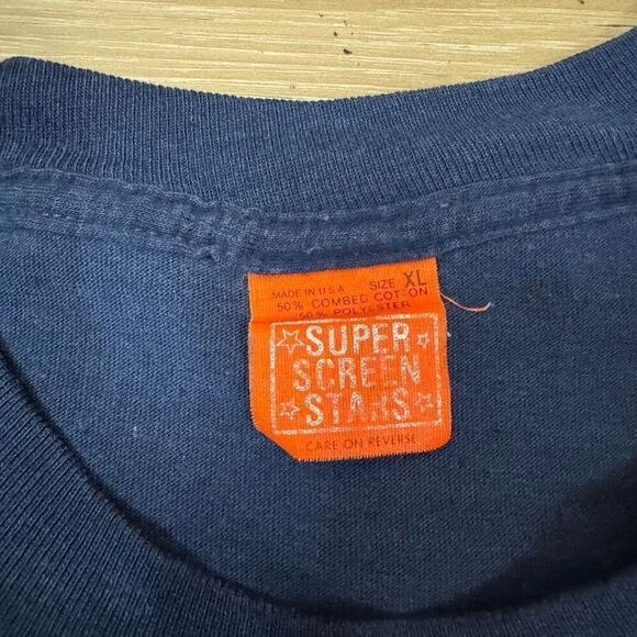 Vintage Men's XL Air Force Academy Tee Shirt Navy Blue Distressed Single Stitch - Picture 2 of 5